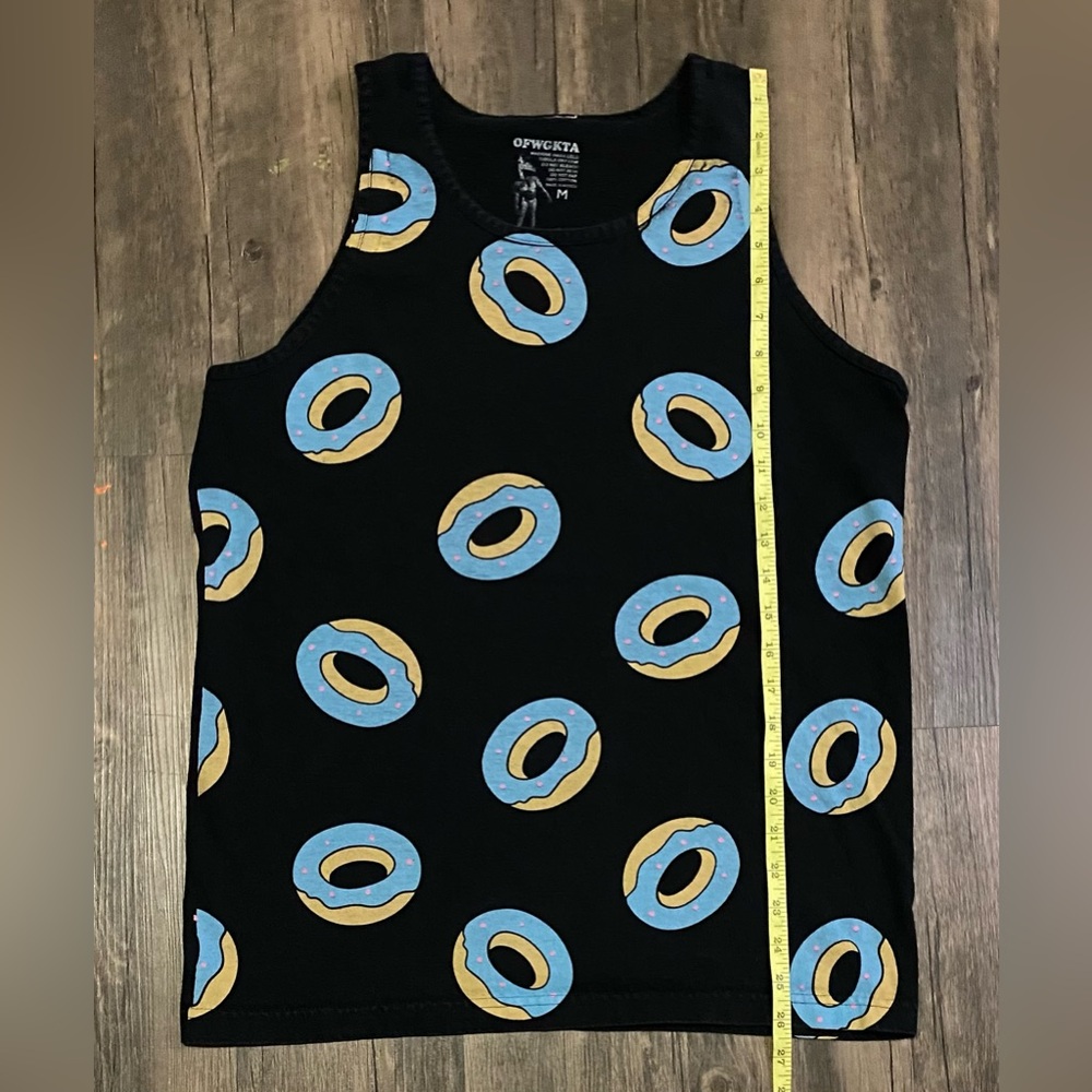 OFWGKTA ODD FUTURE BLACK ALL OVER DONUT TANKTOP SIZE MEDIUM